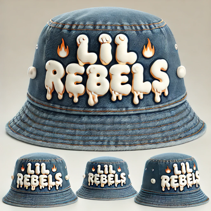LiL Rebels denim drip bucket hat